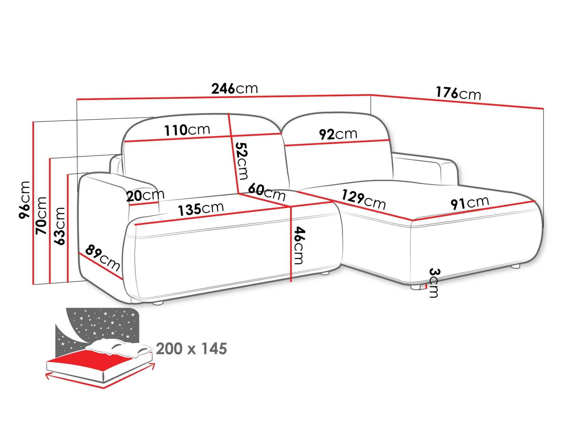 Hjørnesofa ComfiDream Marila (Perfect Harmony 63)
