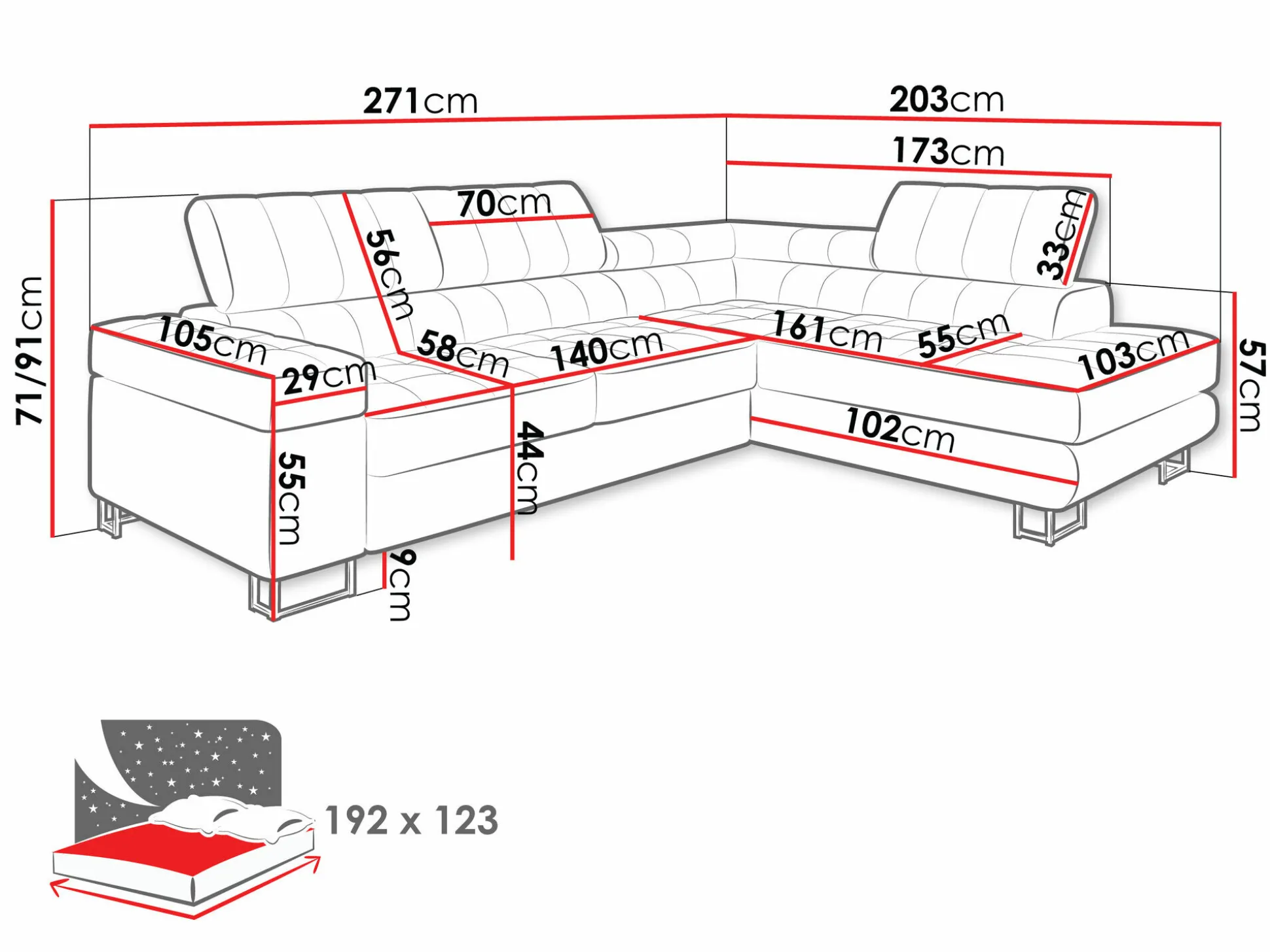 Hjørnesofa Comfivo Anima (Fresh 13)