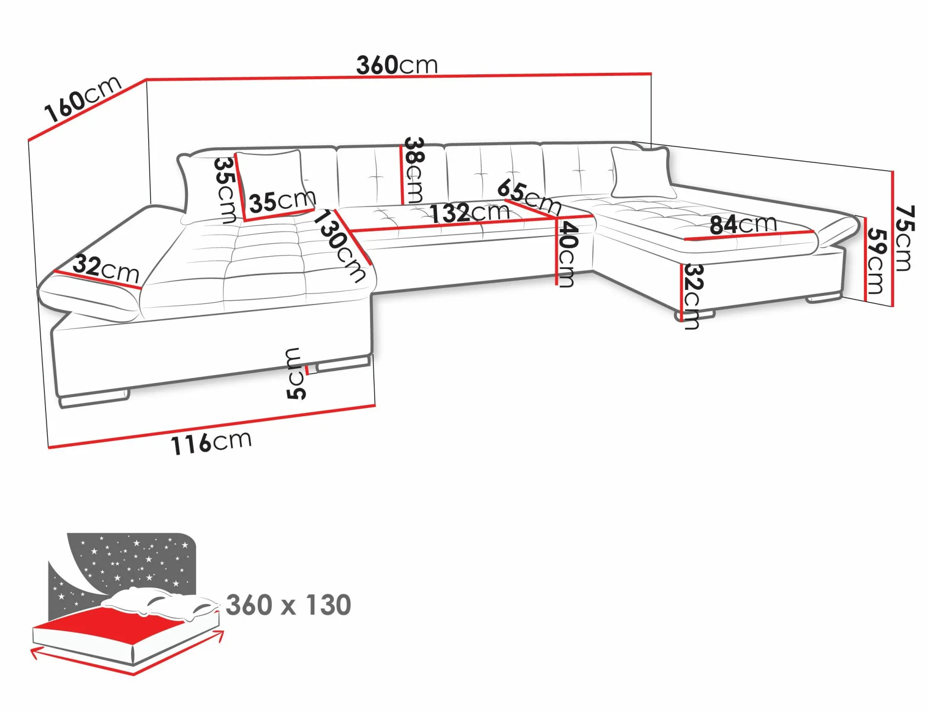 Hjørnesofa Comfivo Ficus I (Lux 05 + Lux 06)