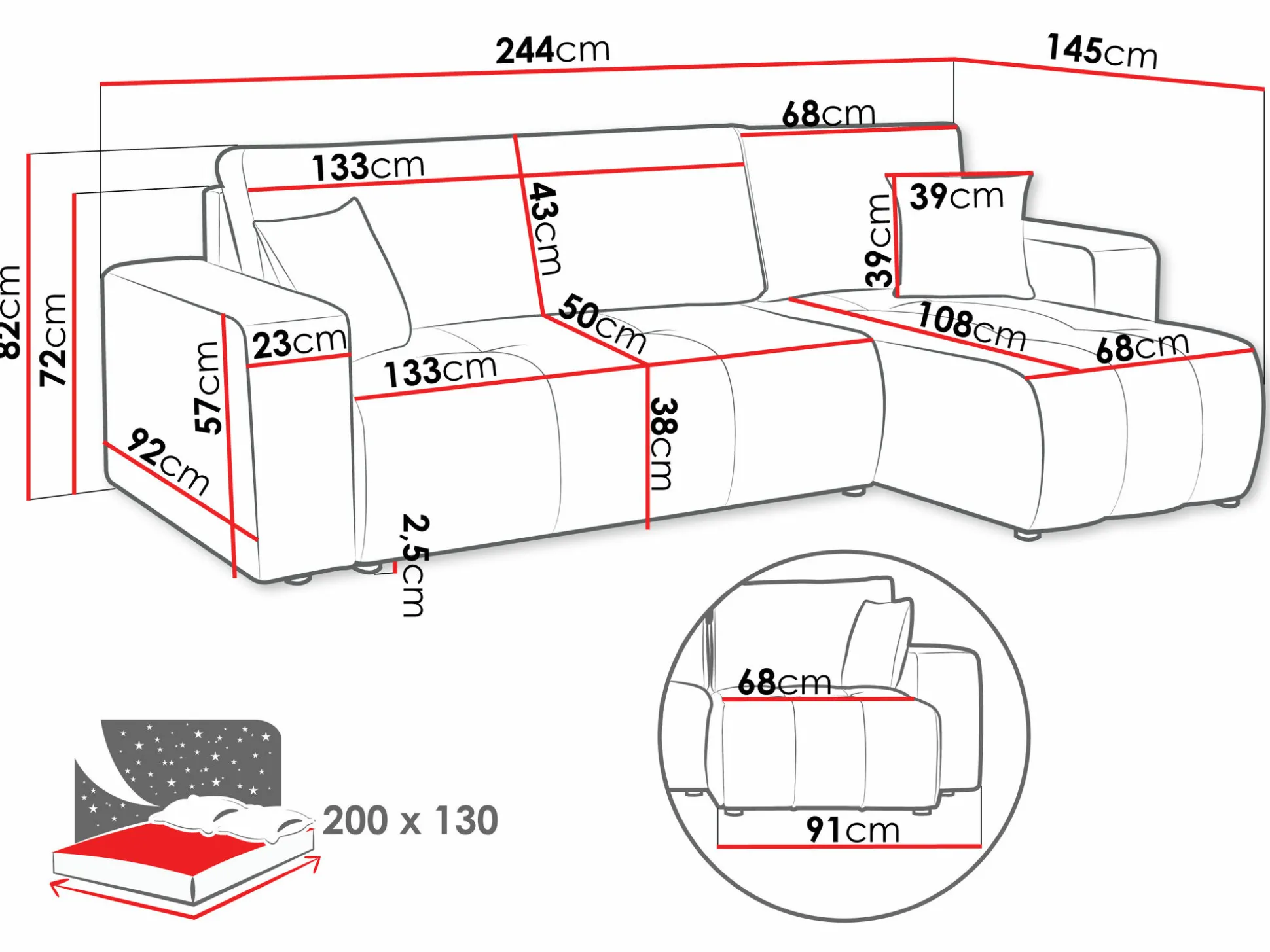 Hjørnesofa Comfivo Laurus (Velo 627)