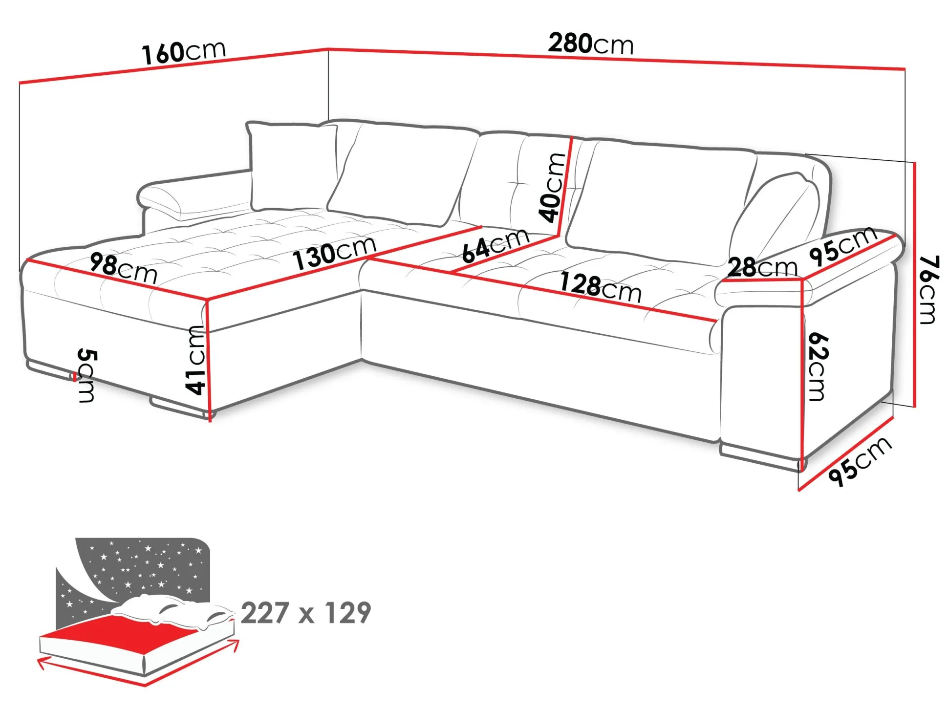 Hjørnesofa Comfivo Mica II (Zoya 01)