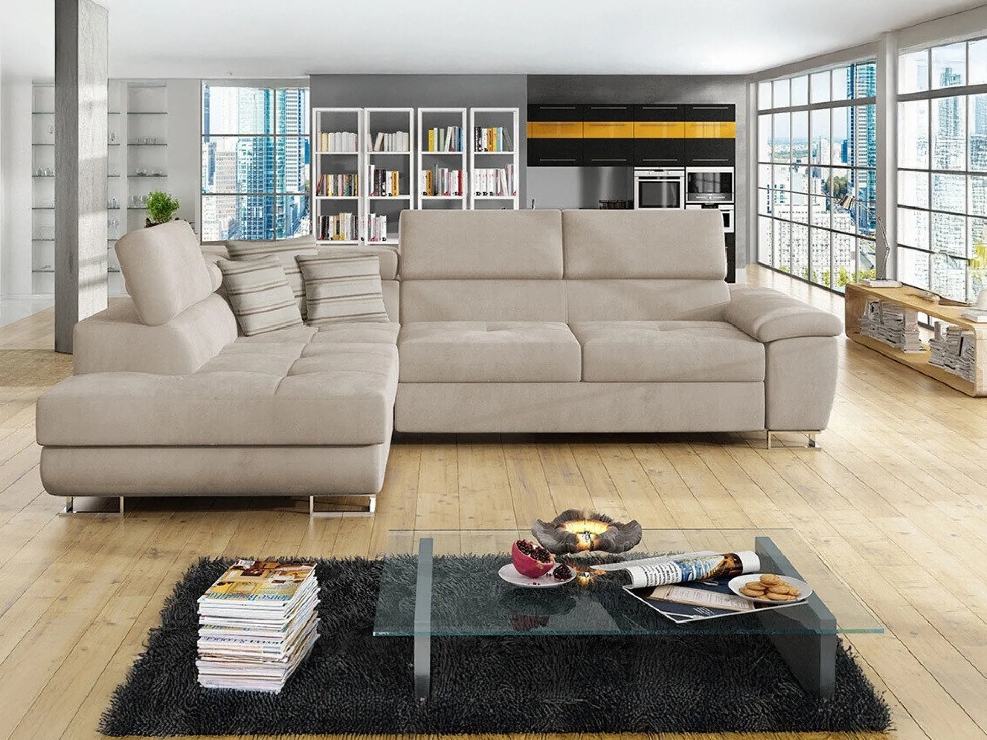 Hjørnesofa Comfivo Ruta II (Uttario Velvet 2979 + Senegal 825)
