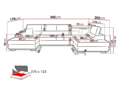 Hjørnesofa Comfivo Ruta VI (Venus Velvet 2927 + Miu 2041)