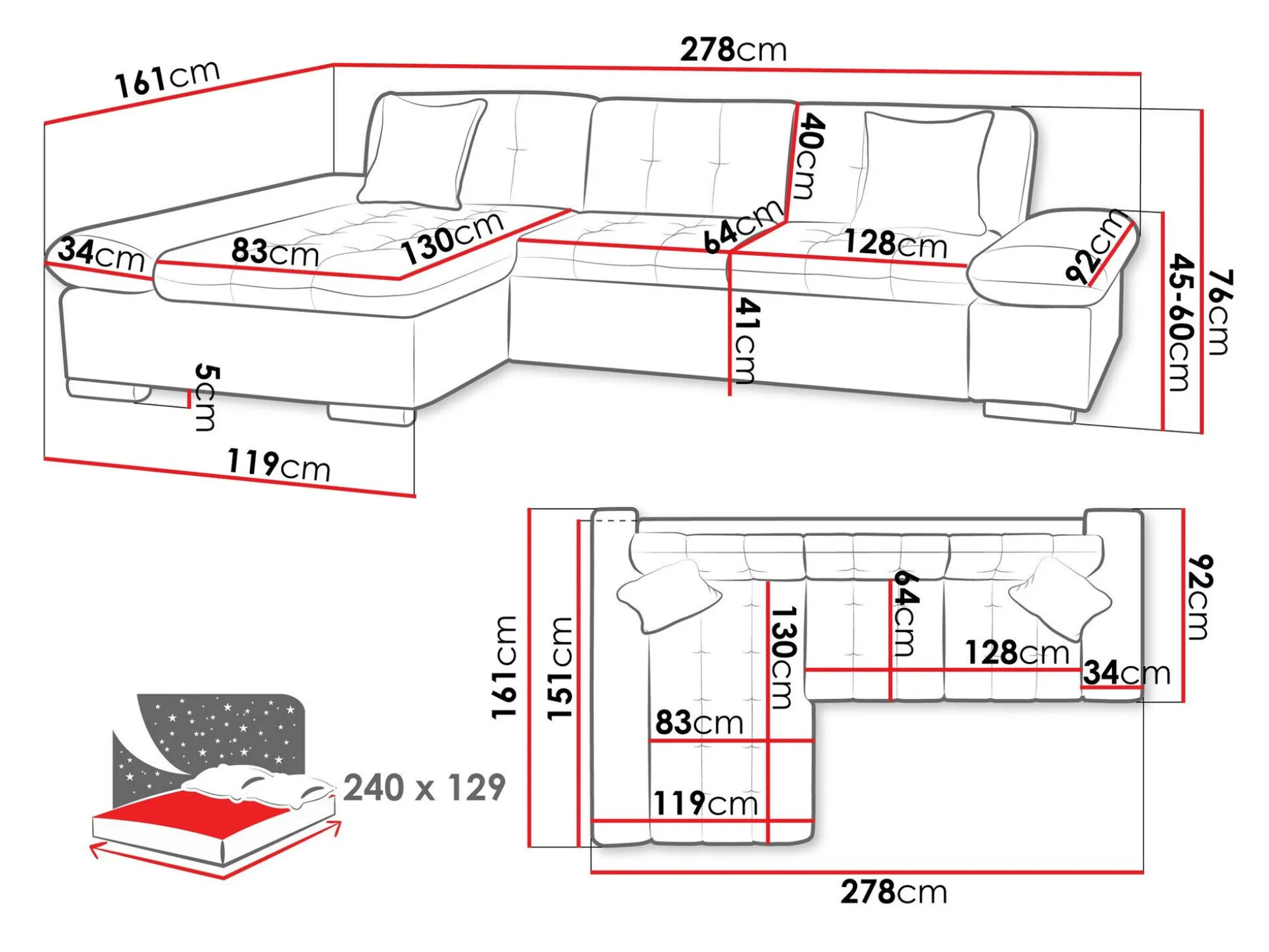 Hjørnesofa Comfivo Sanitas II (Baloo 2074)