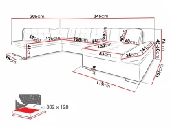 Hjørnesofa Comfivo Tilia II (Venus Velvet 2918 + Magic Velet 2258)