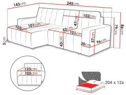 Hjørnesofa Cura (Bravo 02)