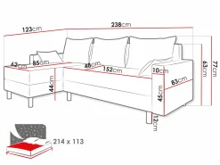 Hjørnesofa Delaware 100 (Alova 04 + Alova 10)