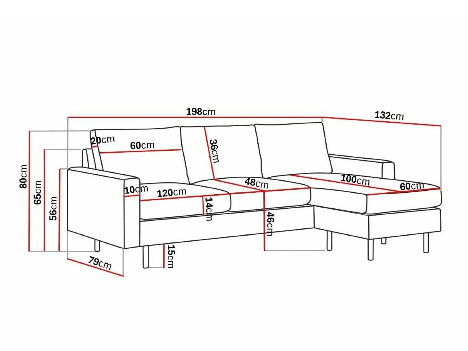 Hjørnesofa Dortesa 120 (Lincoln 03)