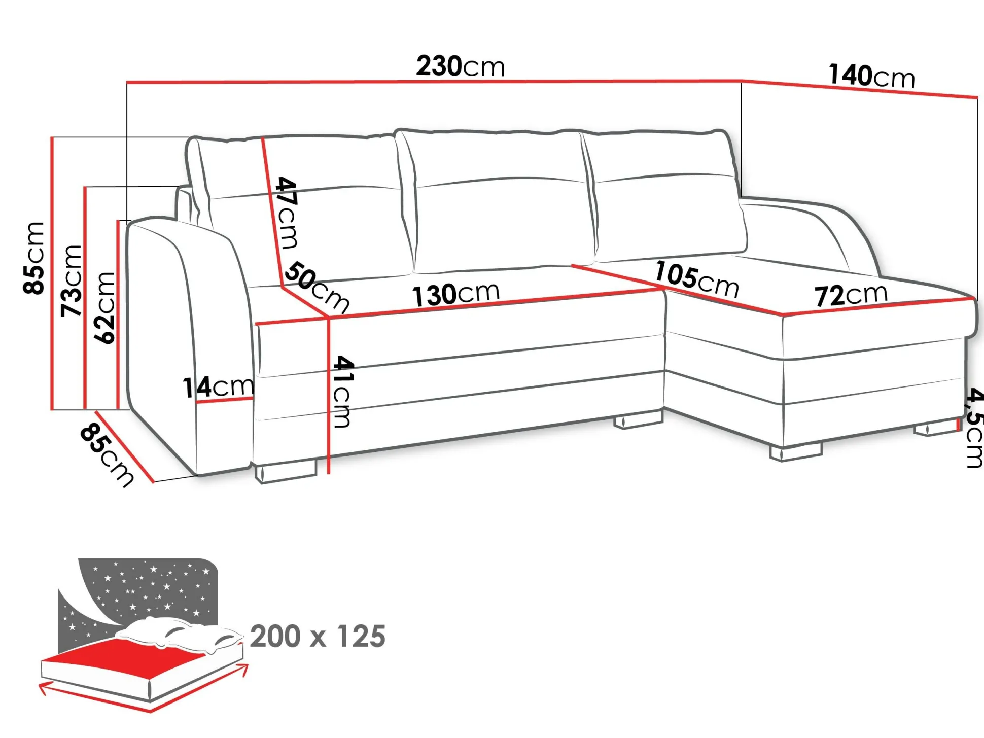 Hjørnesofa Gratia (Soft 011 + Lawa 05)