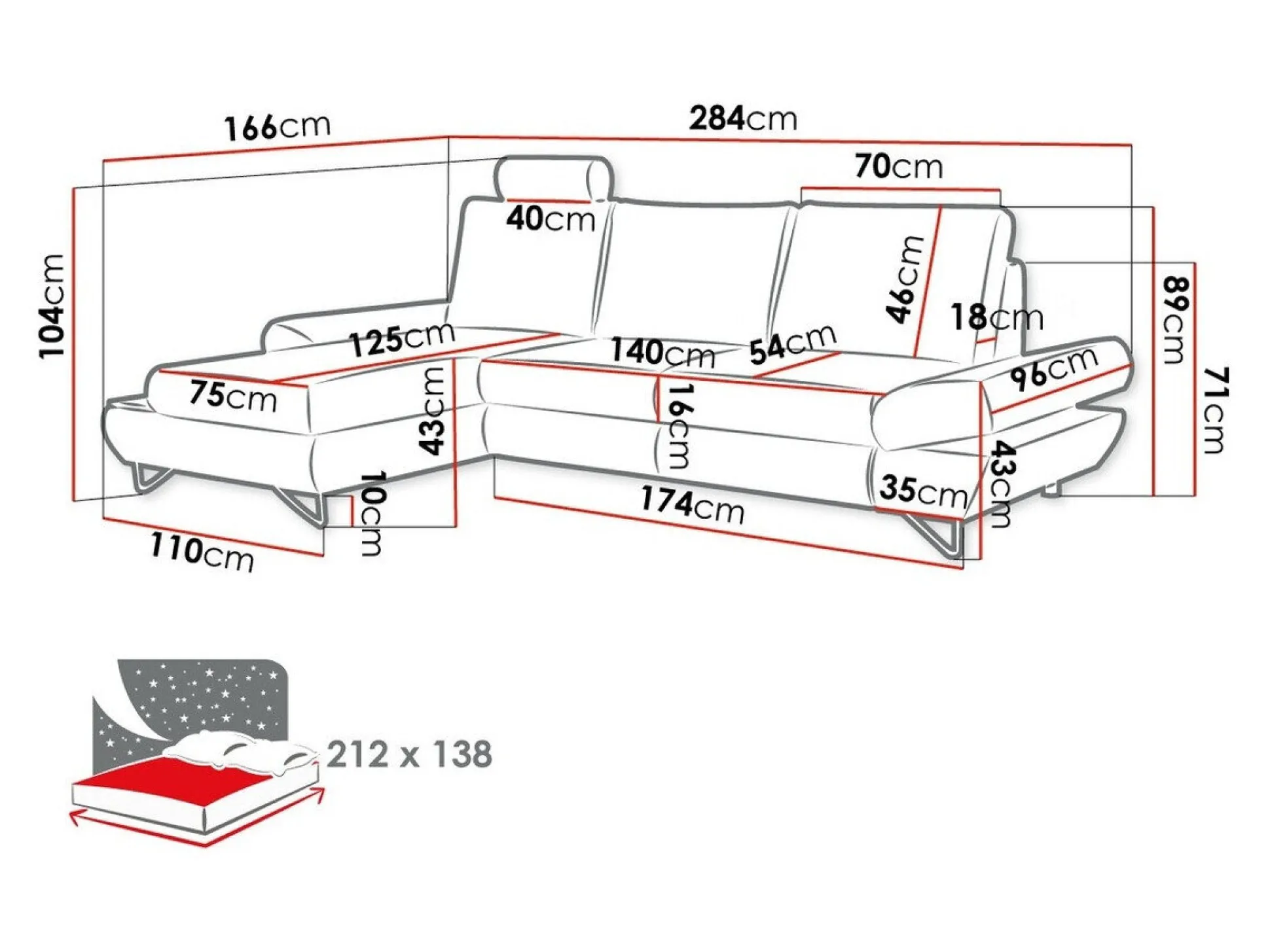 Hjørnesofa Kingston 108