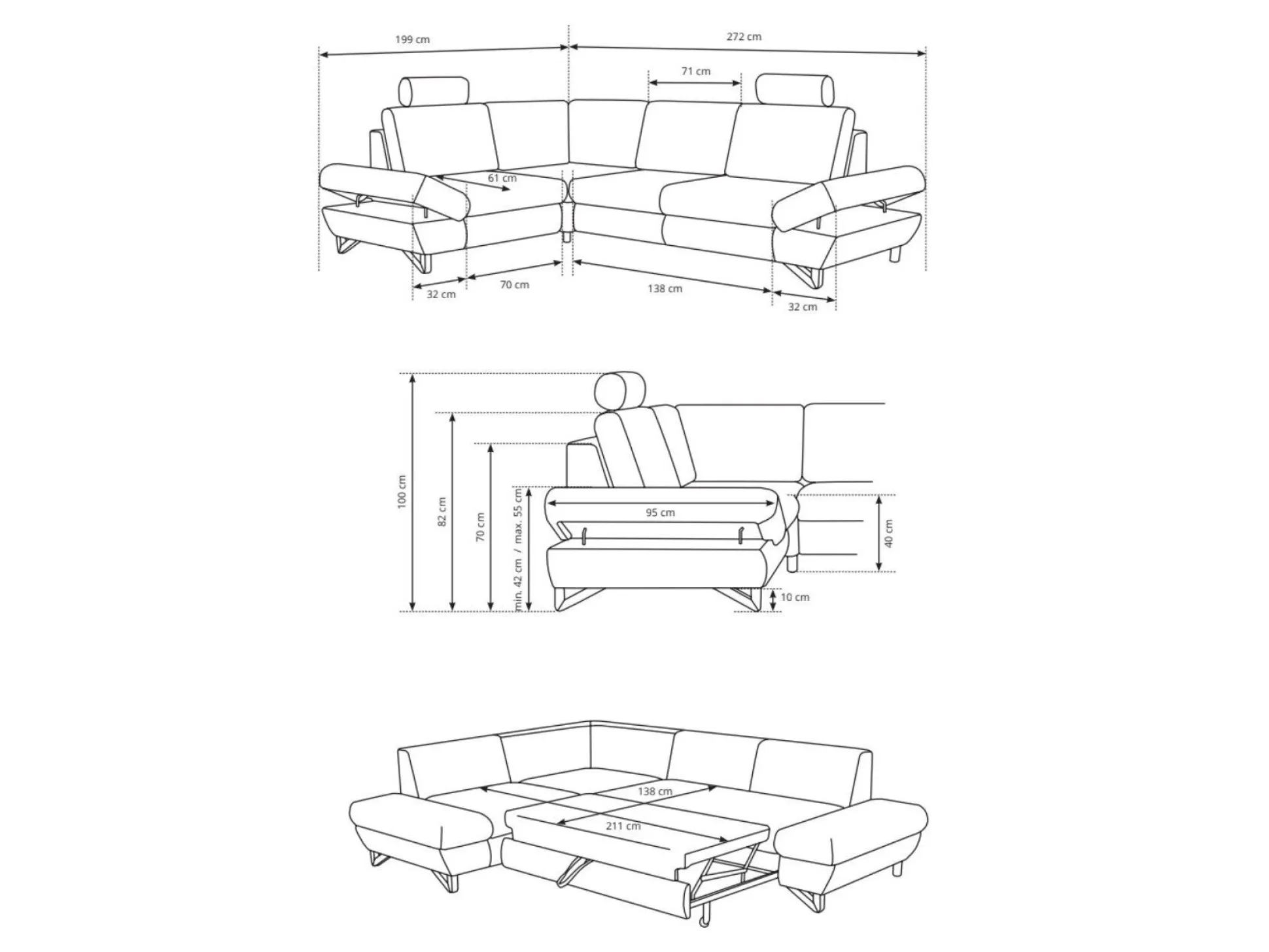 Hjørnesofa Kingston 167 (Avra 16)