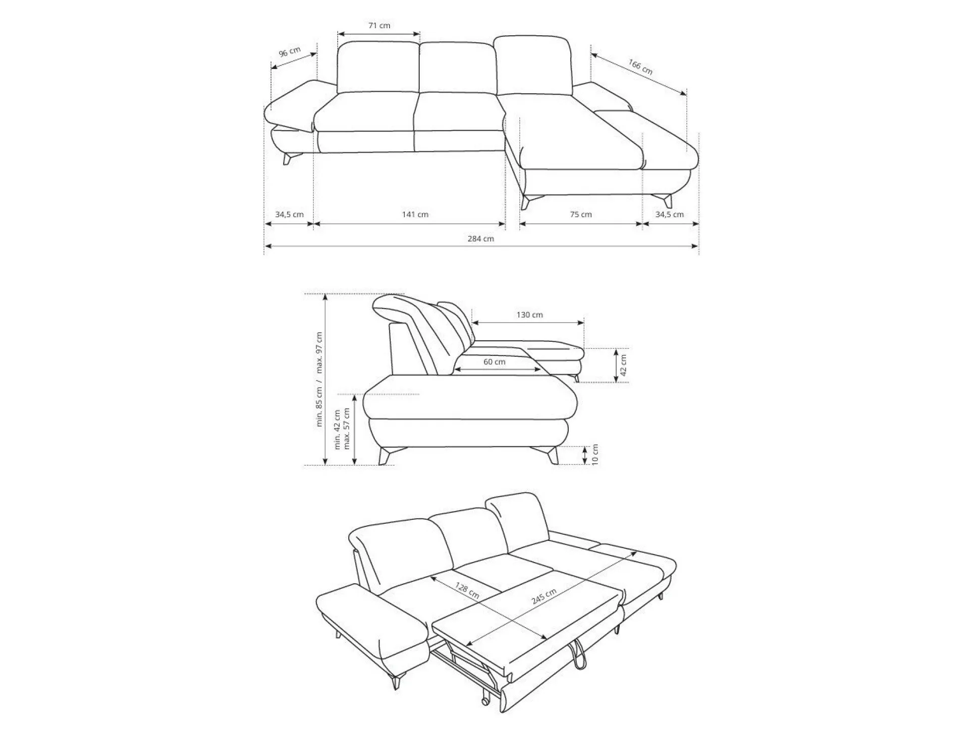 Hjørnesofa Kingston 190 (Loft 01)