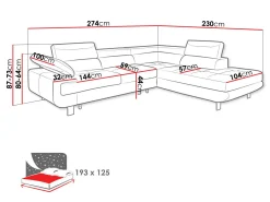 Hjørnesofa Lincoln 188 (Barrel 03)
