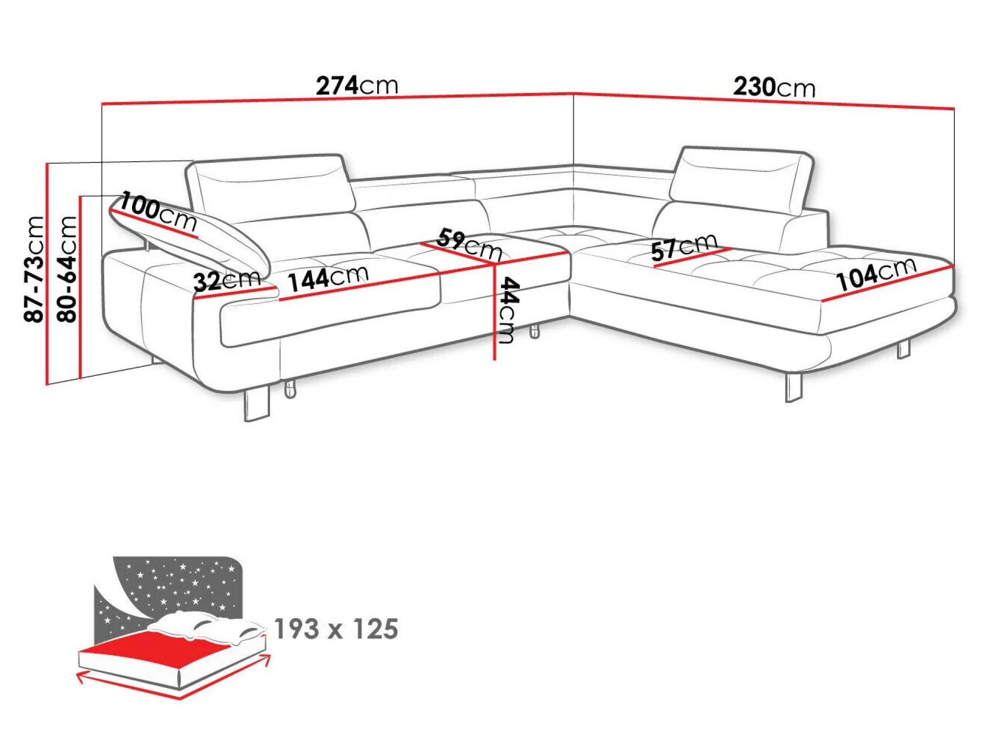 Hjørnesofa Lincoln 188 (Barrel 03)