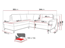 Hjørnesofa Lincoln 174 (Barrel 48)