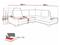 Hjørnesofa Lincoln 183 (Barrel 03)