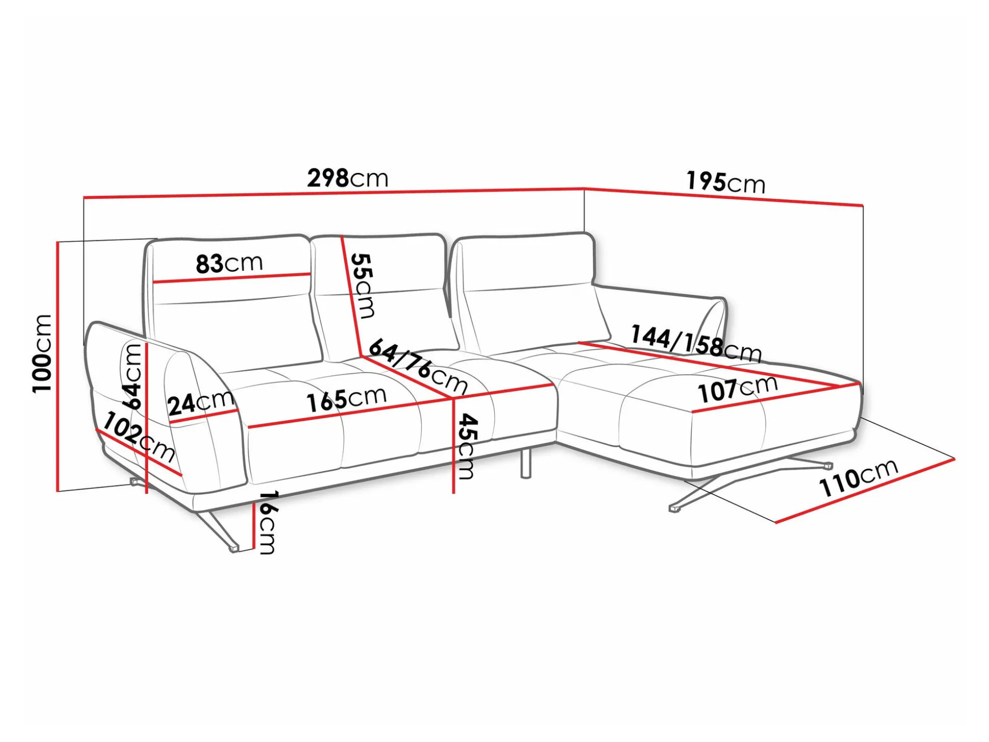 Hjørnesofa Lincoln 195 (Sorella 34)