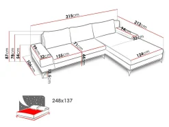 Hjørnesofa Lincoln 136 (Soro 95)