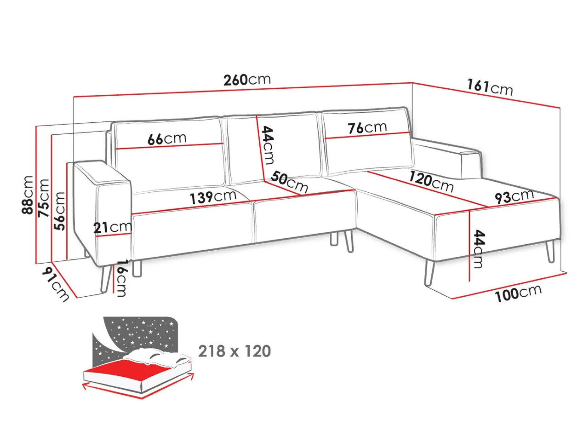 Hjørnesofa Lincoln 172 (Zetta 291)