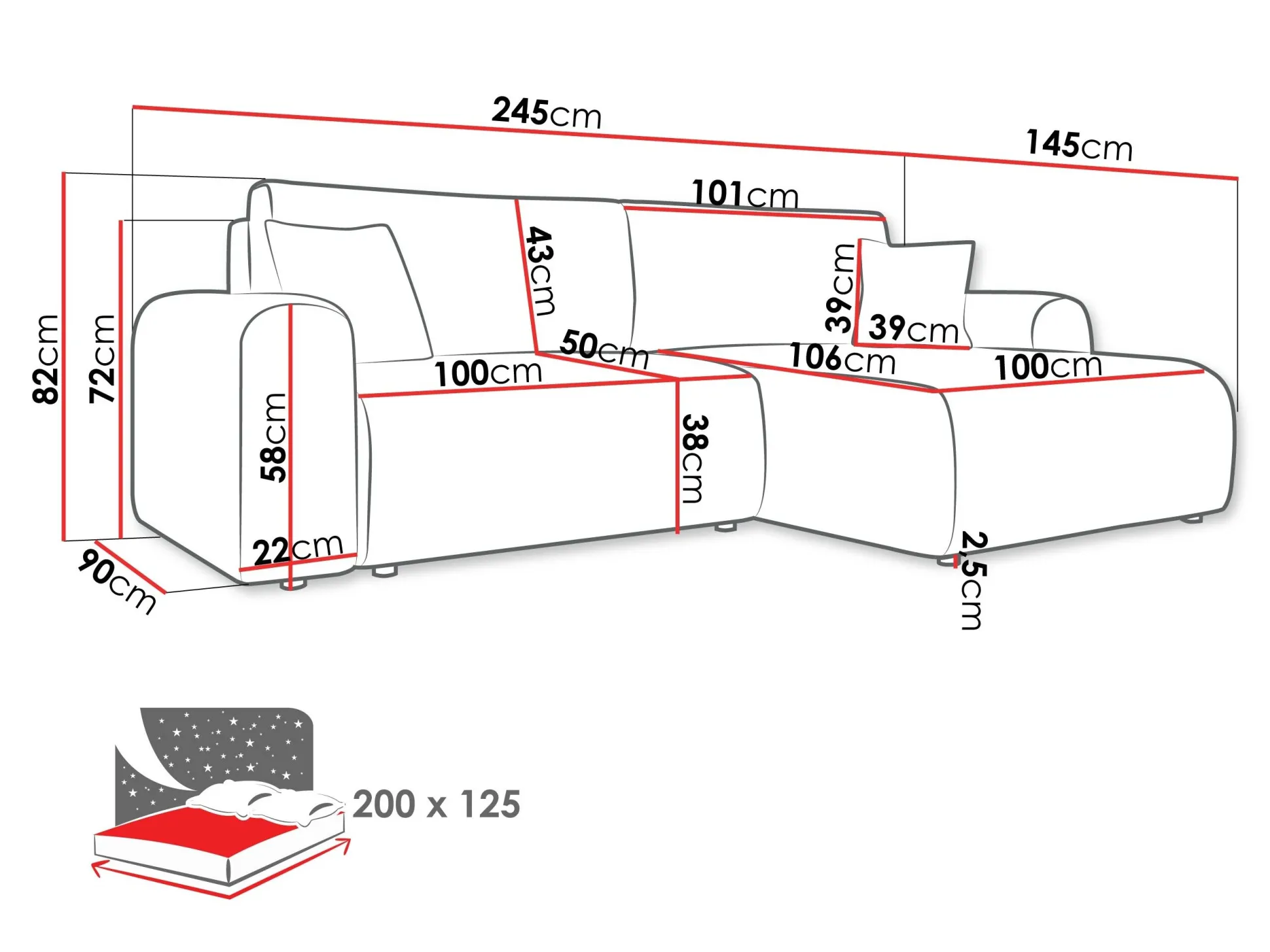 Hjørnesofa Luxum (Taro 01)
