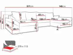 Hjørnesofa Memphis 105 (Alova 36 + Alova 04)