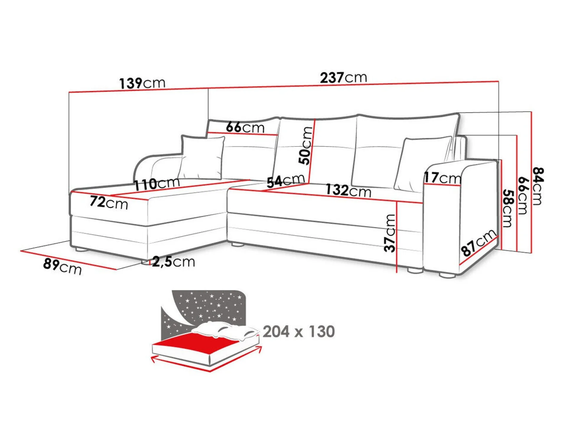 Hjørnesofa Memphis 112 (Lux 23 + Lux 14)