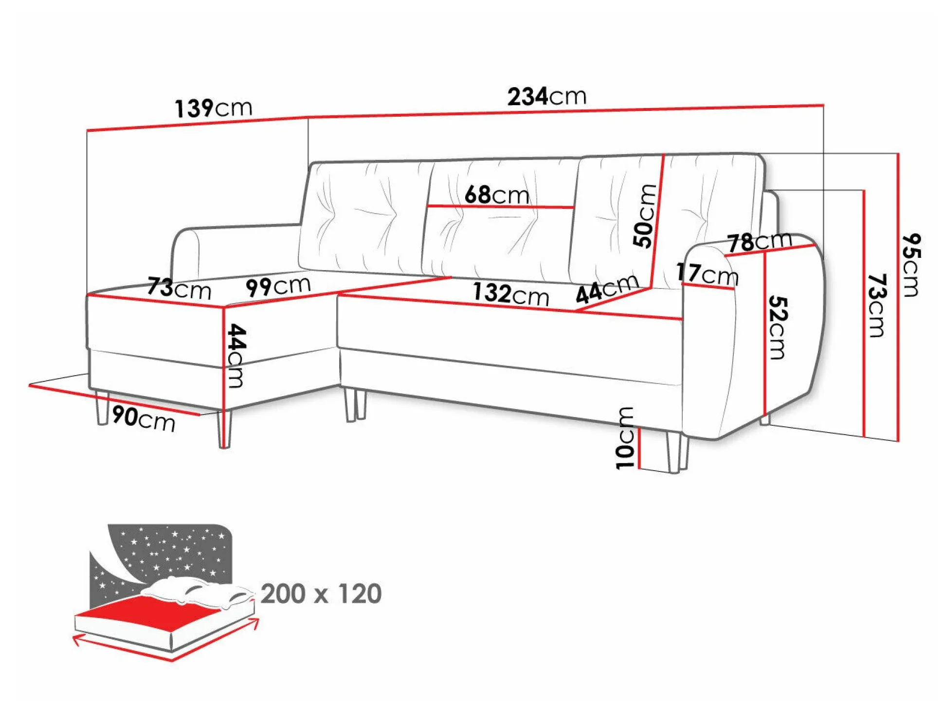 Hjørnesofa Memphis 139 (Poso 100)
