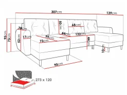Hjørnesofa Memphis 140 (Poso 100)