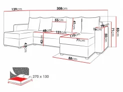 Hjørnesofa Memphis 121 (Soft 017 + Lawa 05)