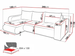 Hjørnesofa Muncie 100 (Soft 017 + Lawa 02)