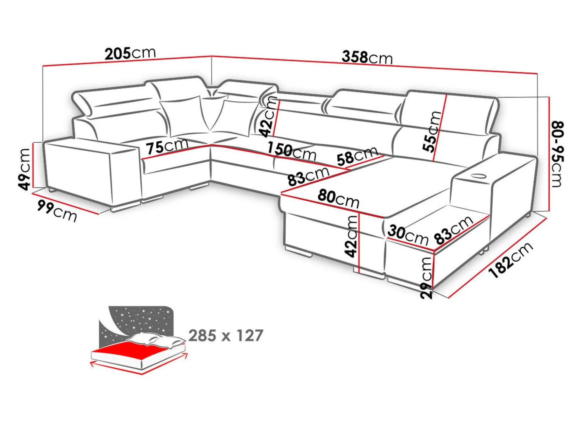 Hjørnesofa Pearland 101