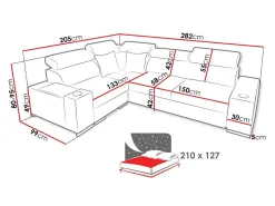 Hjørnesofa Pearland 104 (Ekj 01 + Luxo 6601 + Evo 32)