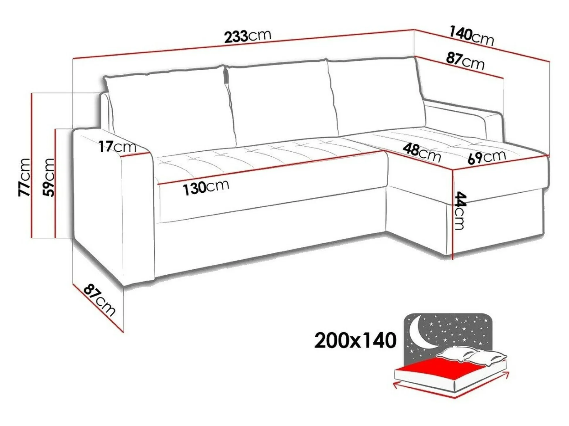 Hjørnesofa Providence 103 (Bahama 08 + Bahama 33)