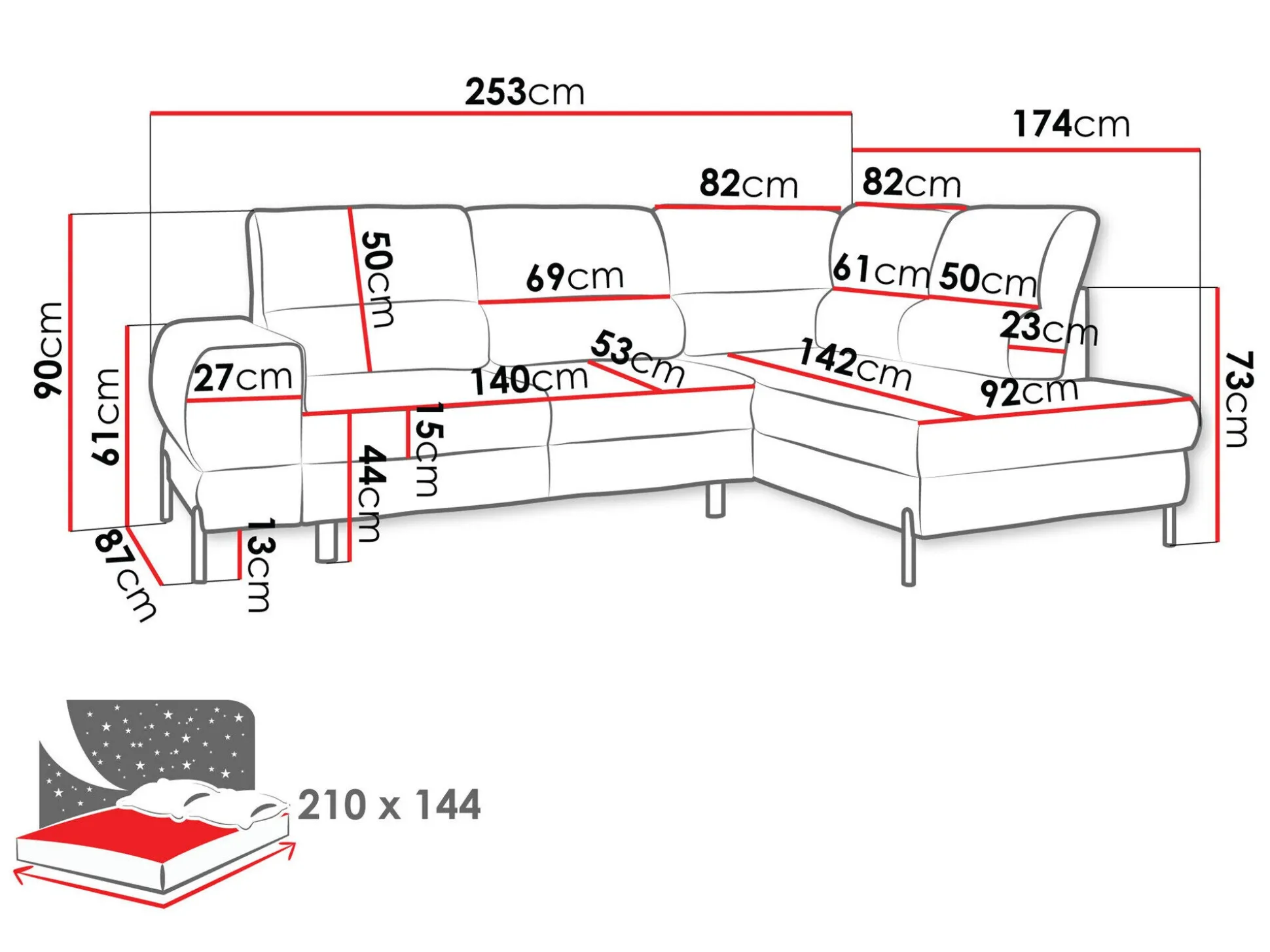 Hjørnesofa Sanford 105 (Velo 635)