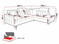 Hjørnesofa Sarasota 148 (Mono 231 + Botanical 36)