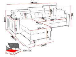 Hjørnesofa Sarasota 150 (Mono 234 + Botanical 36)