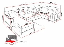 Hjørnesofa Sarasota 154 (Mono 231 + Botanical 36)