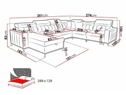 Hjørnesofa Sarasota 157 (Mono 231 + Botanical 36)