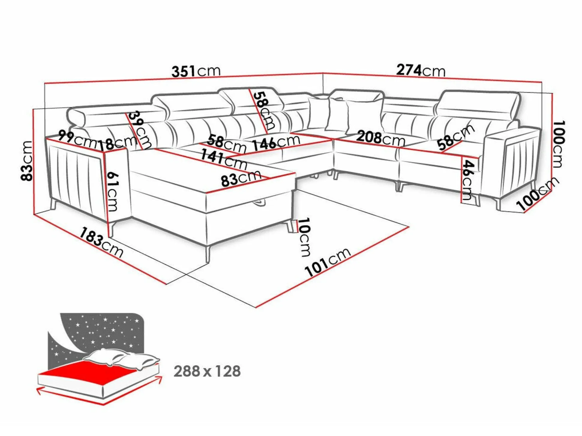 Hjørnesofa Sarasota 157 (Mono 231 + Botanical 36)