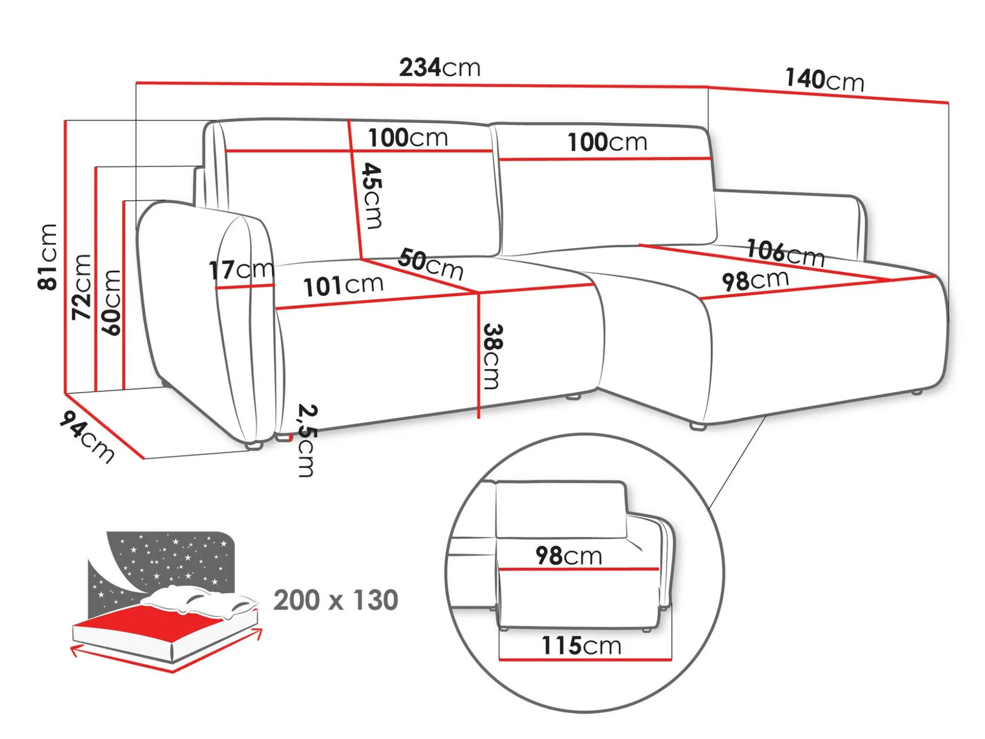 Hjørnesofa Temple 131 (Cruz 09)