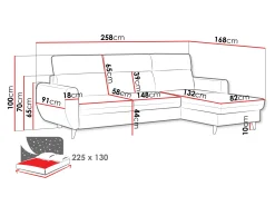 Hjørnesofa Temple 132 (Cruz 35)