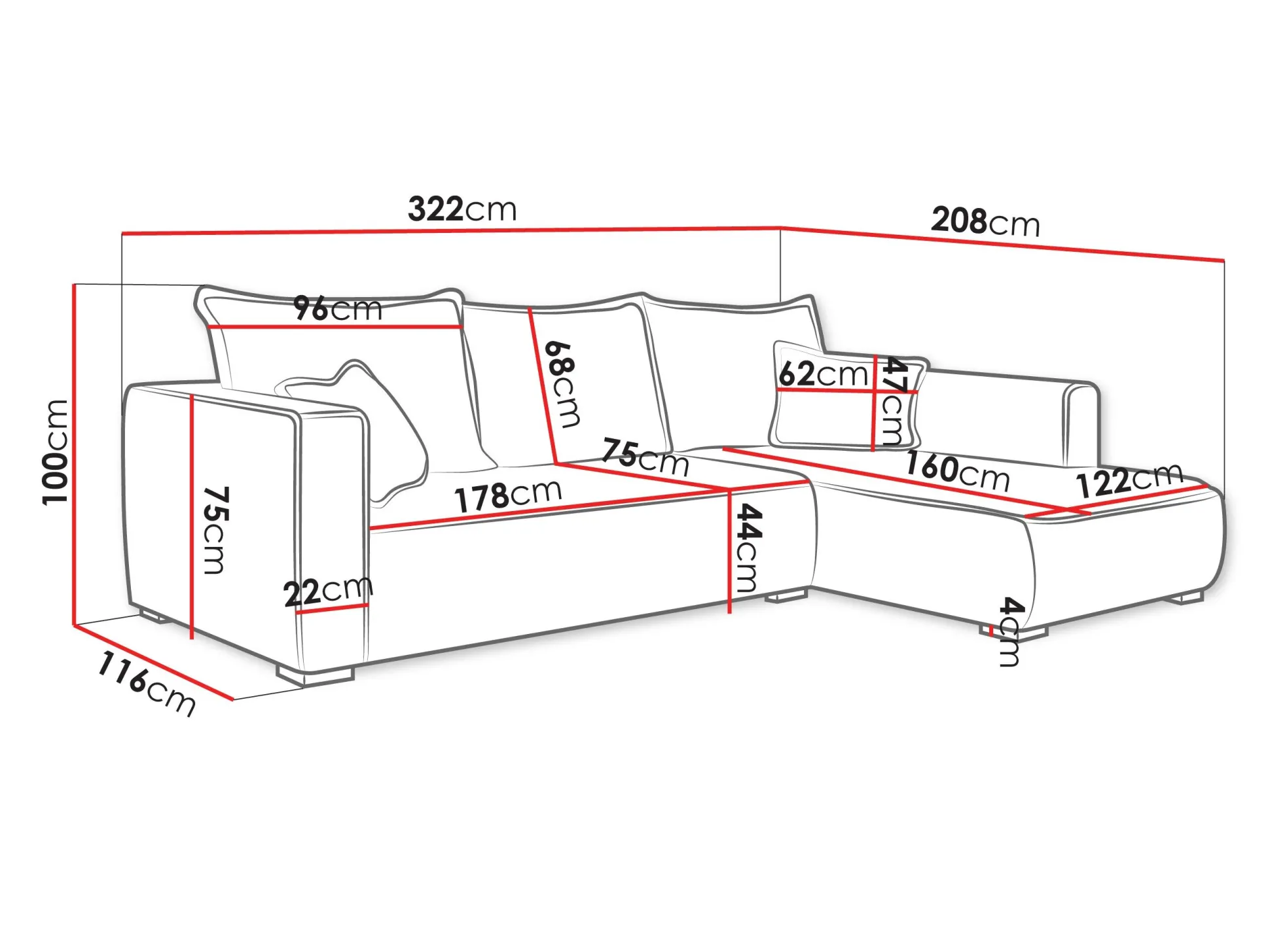 Hjørnesofa TrendyNest Circas (Tilia 85)