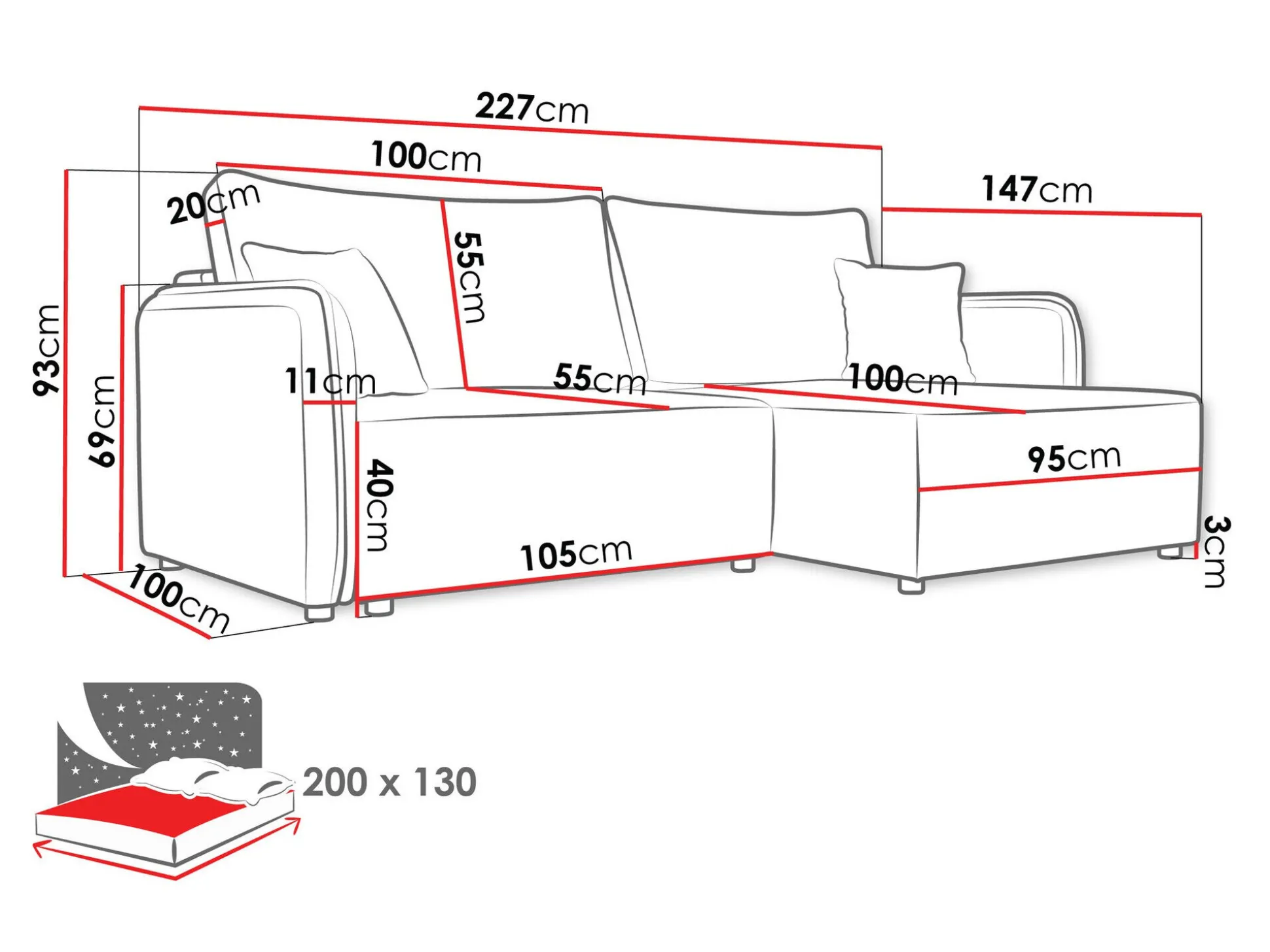 Hjørnesofa TrendyNest Turtura (Velo 621)