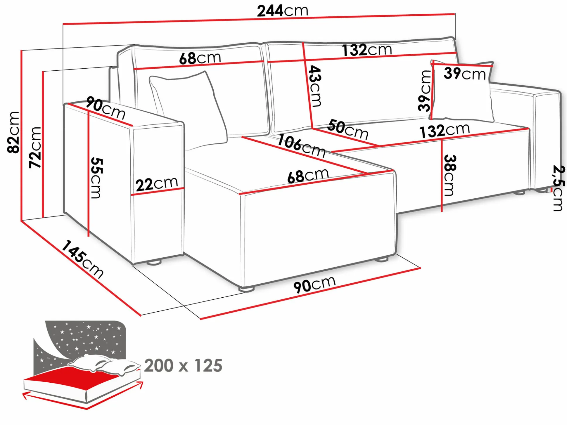 Hjørnesofa Vespes (Poso 100)