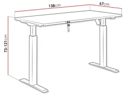 Hæve-sænkebord Tucson 171 (Artisan eg + Mat sort)