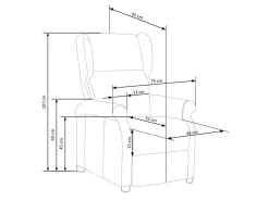 Hvilestol Houston 854 (Grå)