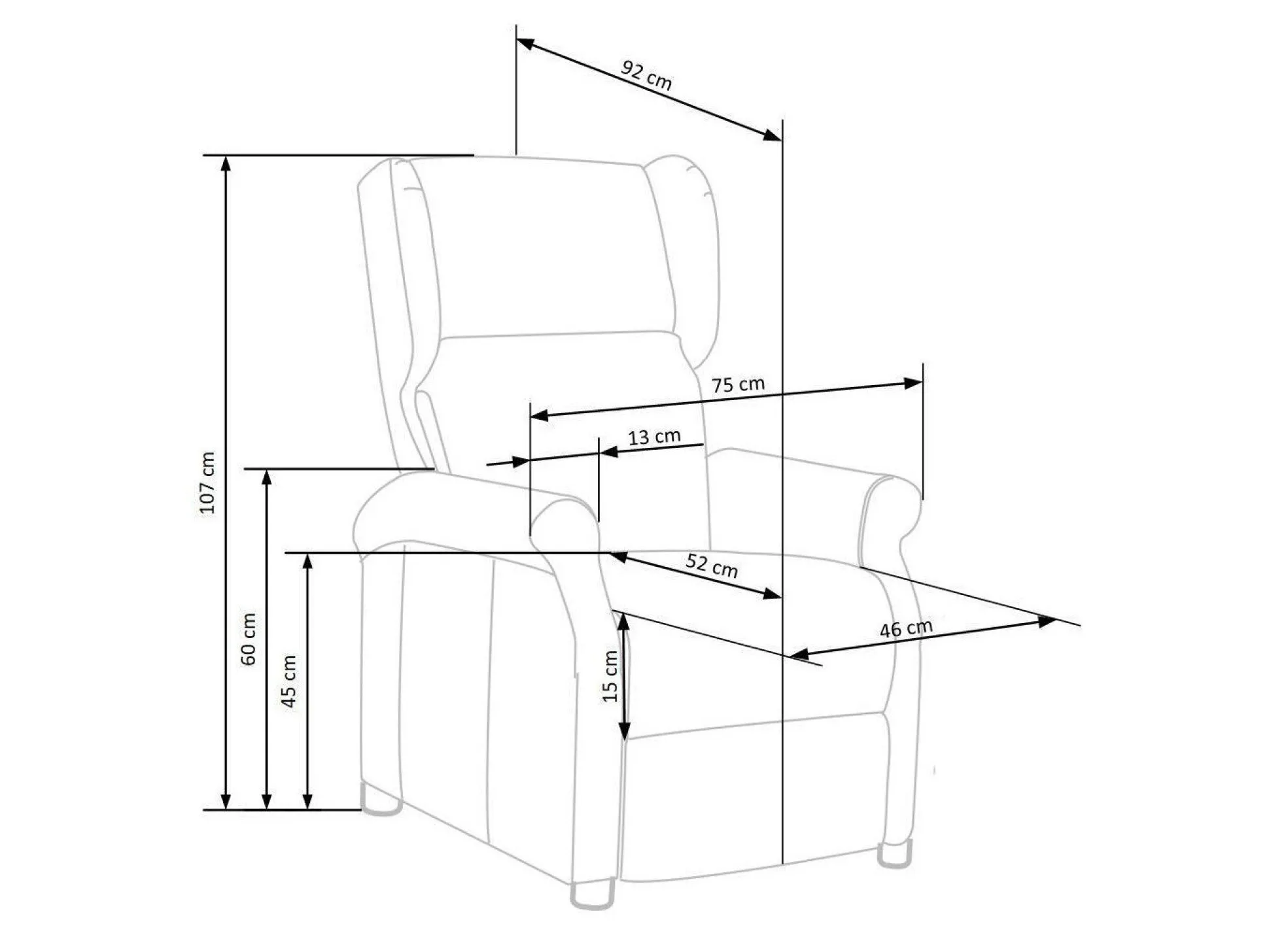 Hvilestol Houston 854 (Grå)