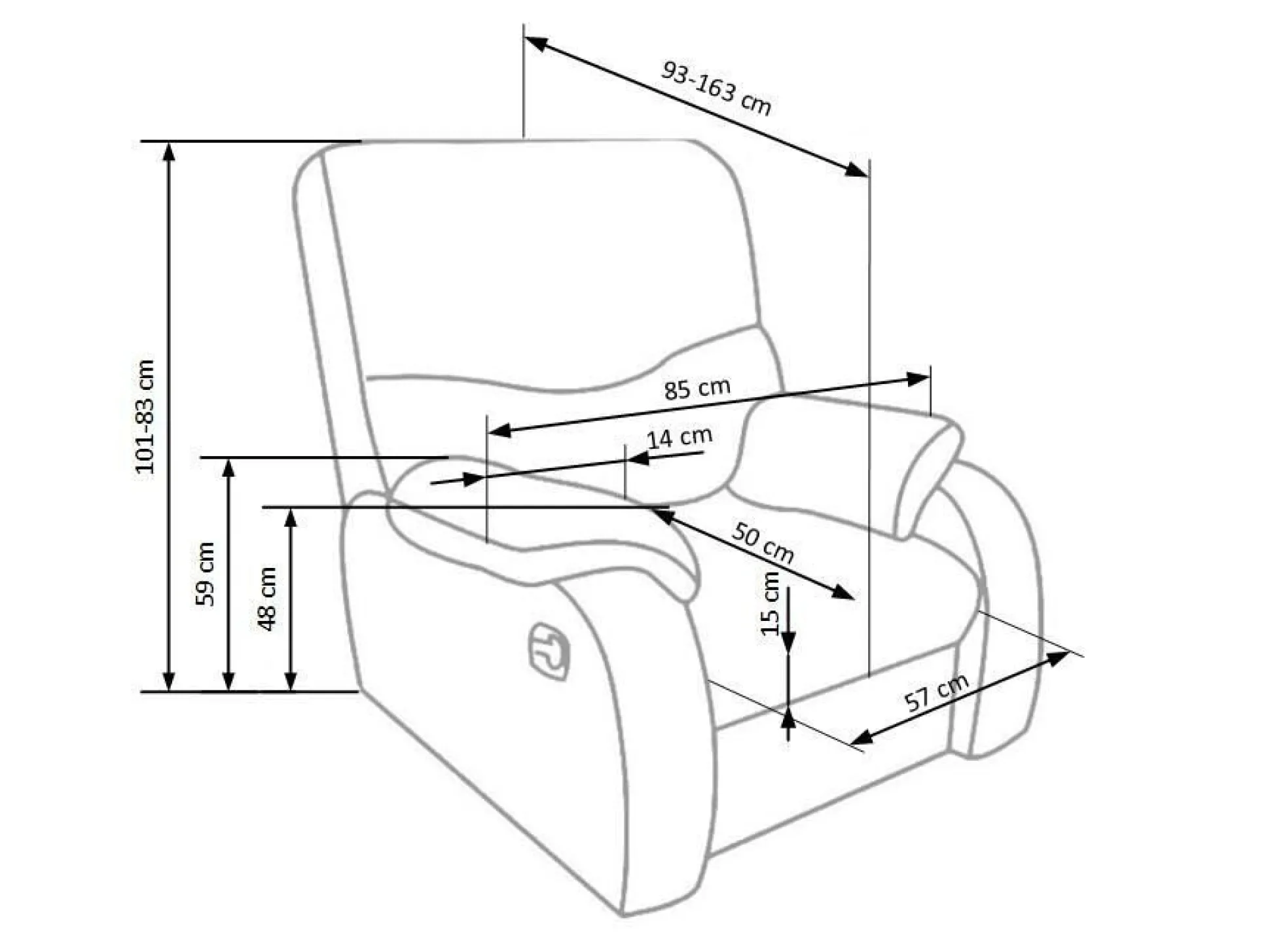 Hvilestol Houston 564 (Sort)
