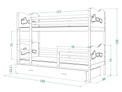 Køjeseng Aurora 110 (Fyrretræ)