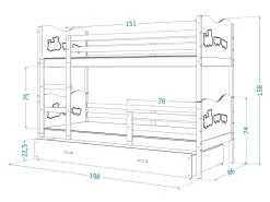 Køjeseng Aurora 111 (Grå)
